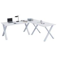 Kotna Pisalna Miza Lona, Bela, 160x130cm - bela, Moderno, kovina/leseni material (160/130/76cm) - MID.YOU