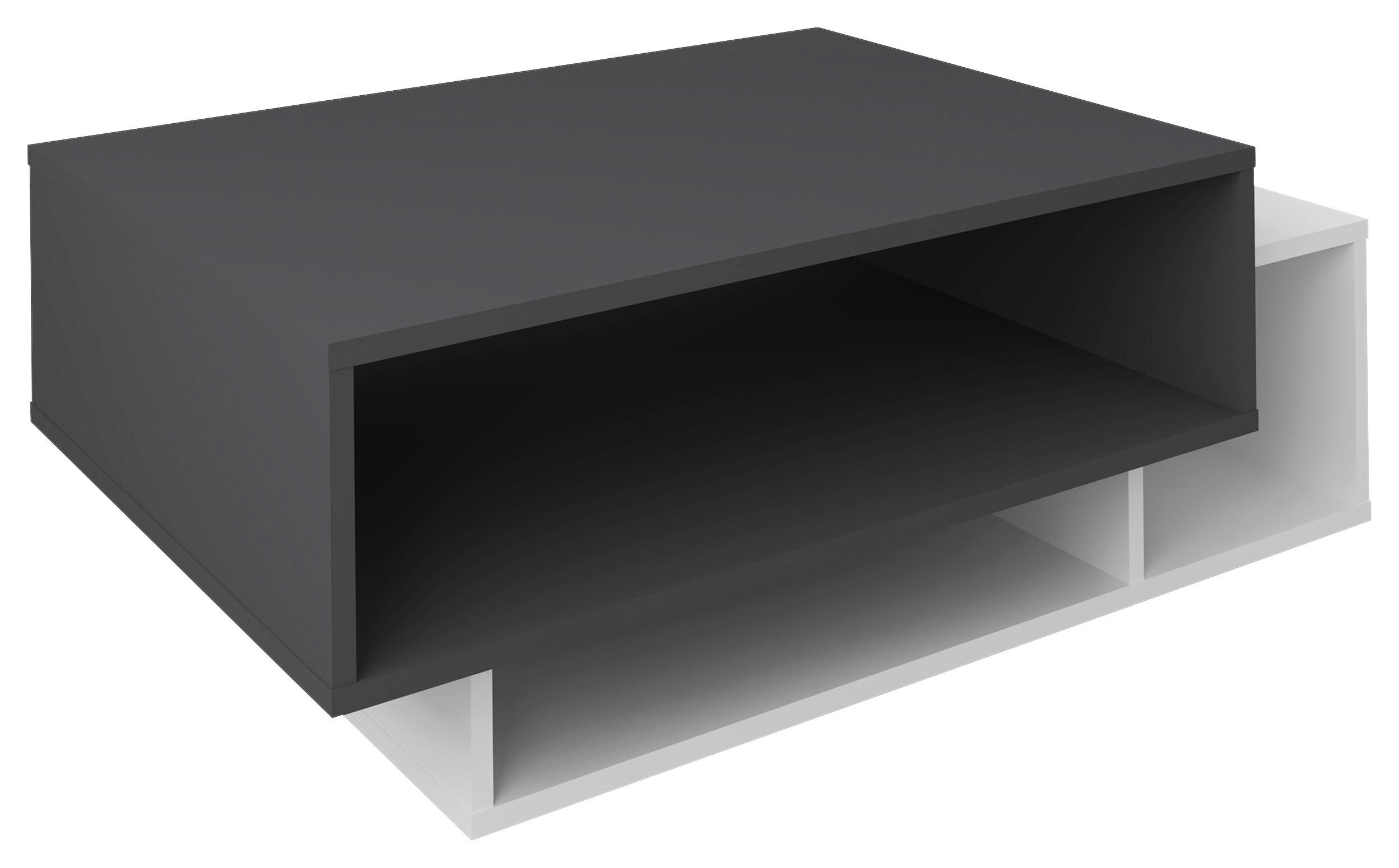 Couchtisch Runila Anthrazit /Weiß 3 Fächer - Anthrazit/Weiß, MODERN, Holzwerkstoff (88/50/35cm) - MID.YOU
