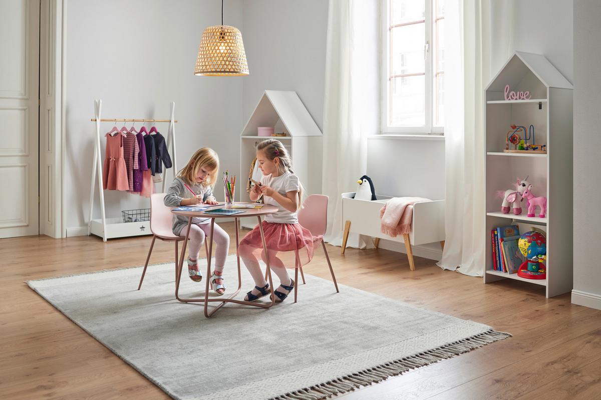 Kinderkleiderschrank weiß, "Lia" - Weiß, MODERN (73/126/43cm) - Bessagi Kids