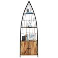 Regal in Naturfarben Massiv - Schwarz/Naturfarben, MODERN, Holz/Metall (56/187/37cm) - Modern Living Regal in Naturfarben Massiv - Schwarz/Naturfarben, MODERN, Holz/Metall (56/187/37cm) - Modern Living