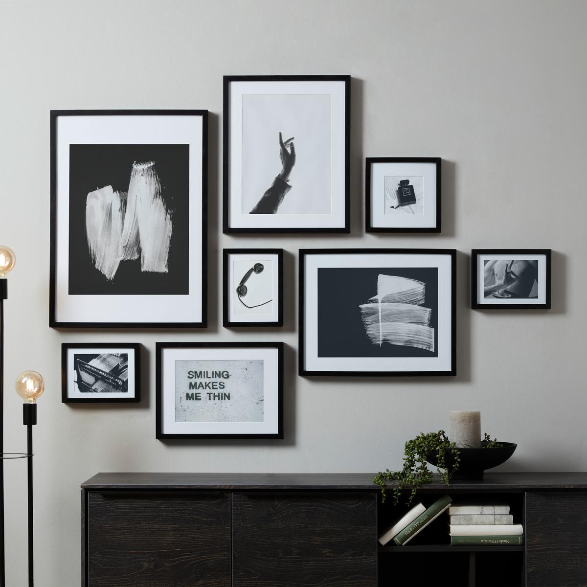 Ramă foto Gitta - negru, Modern, plastic/material pe bază de lemn (40/50/3,6cm) - Modern Living