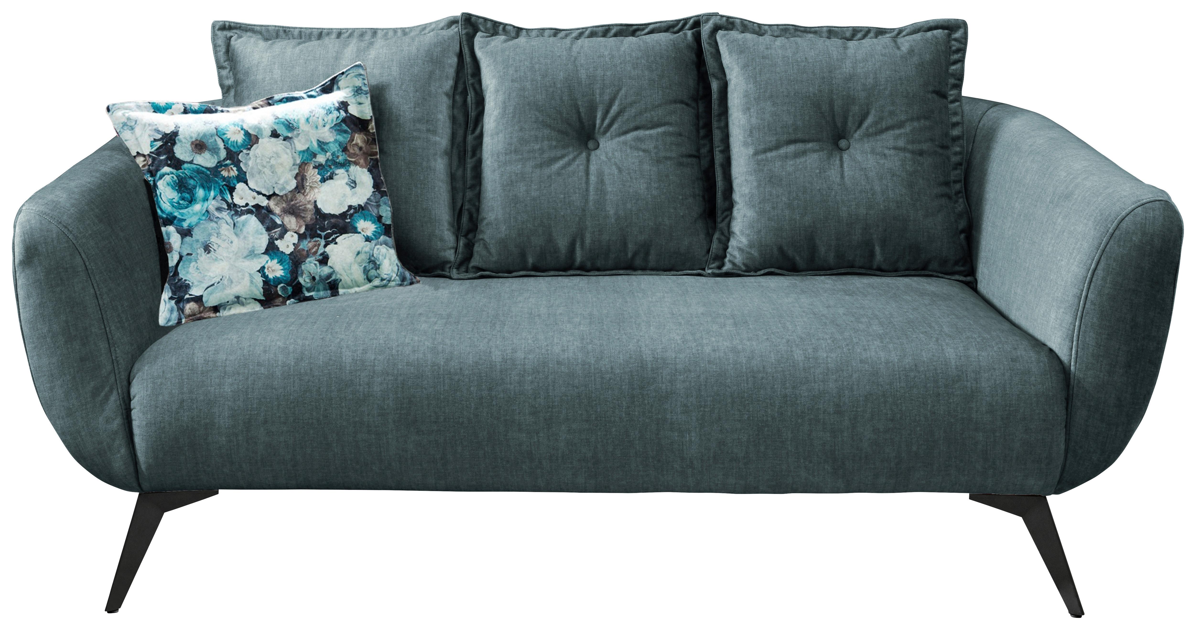 2,5-Sitzer-Sofa Baggio Blau/Grün Velours - Blau/Multicolor, MODERN, Holz/Textil (196/94/103cm) - Livetastic