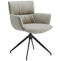 KRZESŁO Z PODŁOKIETNIKAMI PARIS -EXKLUSIV- - czarny/cappuccino, Design, skóra/metal (64/86/63cm) - Dieter Knoll