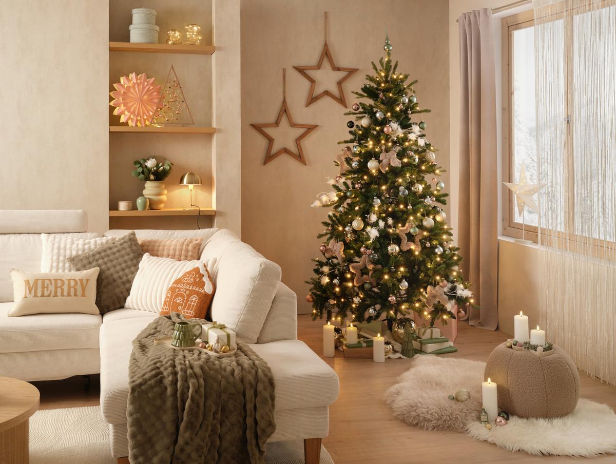 Weihnachtsbaum Geneva Grün ca. 210cm - Grün, KONVENTIONELL, Kunststoff/Metall (126/210cm) - Mömax
