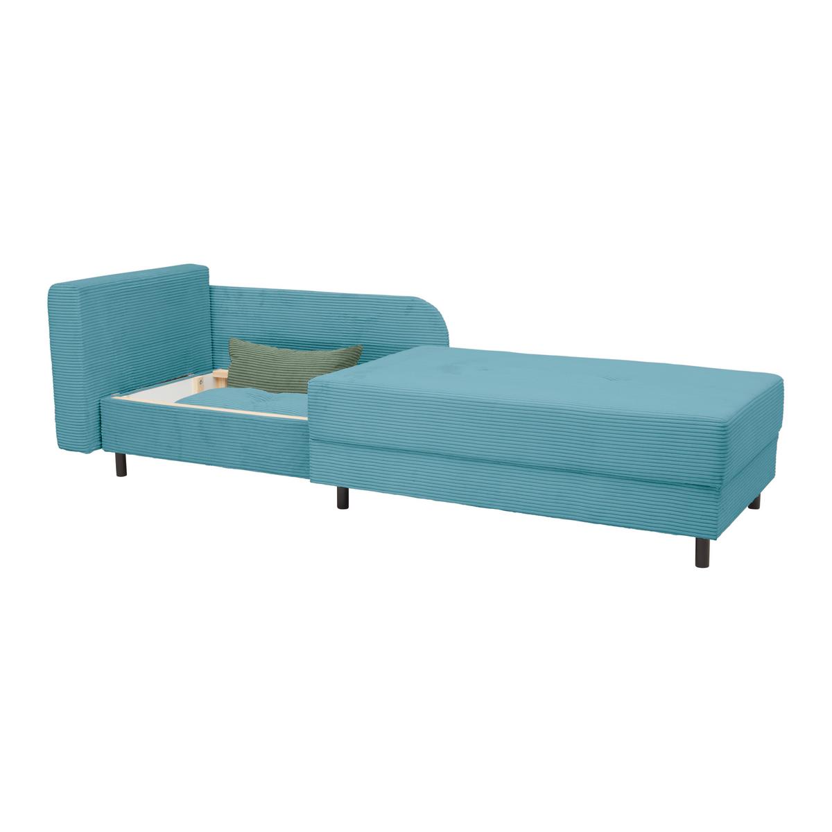 Liege Nova Petrol - Petrol/Schwarz, MODERN, Holz/Textil (85/62/145cm) - Mömax