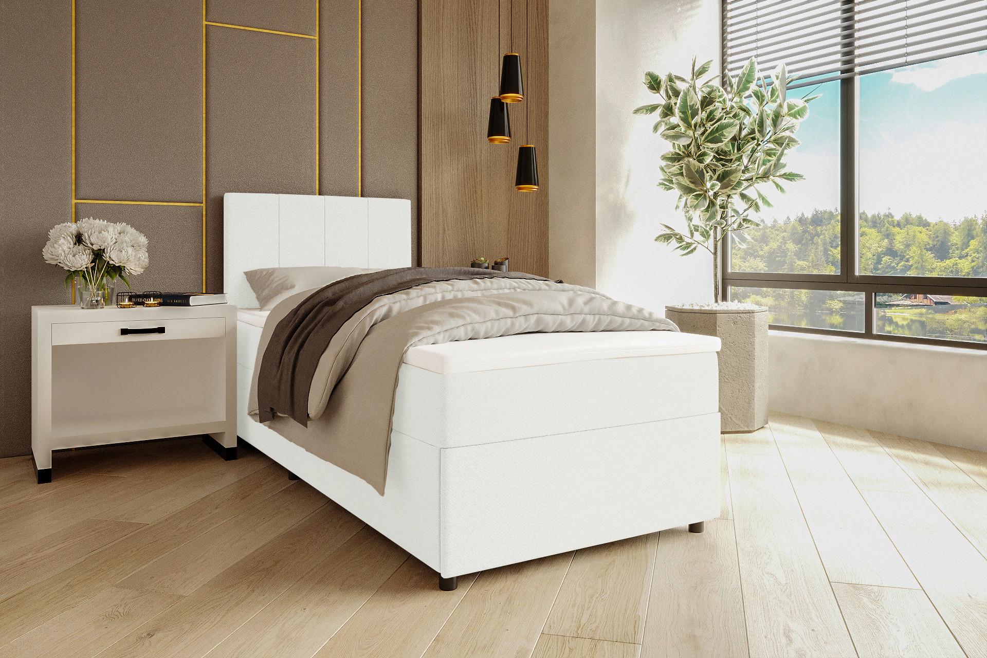 Boxbett Odin Creme ca. 90x200cm - Creme/Schwarz, KONVENTIONELL, Kunststoff/Textil (90/200cm) - Based