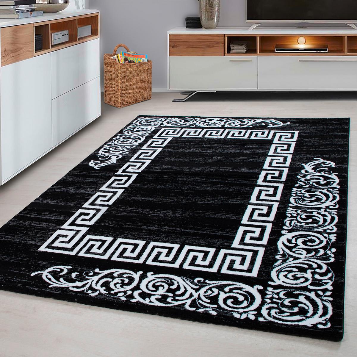 Flachwebeteppich Miami Schwarz ca. 240x340cm - Schwarz, Design, Textil (240/340cm) - Novel
