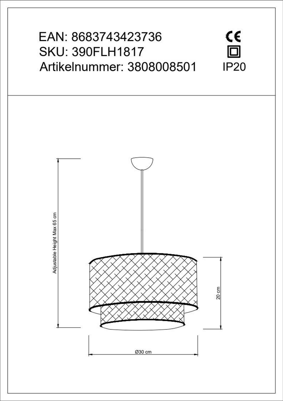 LAMPA WISZĄCA CAKE - beżowy/kolor złoty, Design, tworzywo sztuczne/metal (30/65cm) - P & B
