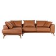 Wohnlandschaft in Hellbraun mit Kissen - Hellbraun/Eichefarben, Leder (202/295cm) - Premium Living Wohnlandschaft in Hellbraun mit Kissen - Hellbraun/Eichefarben, Leder (202/295cm) - Premium Living