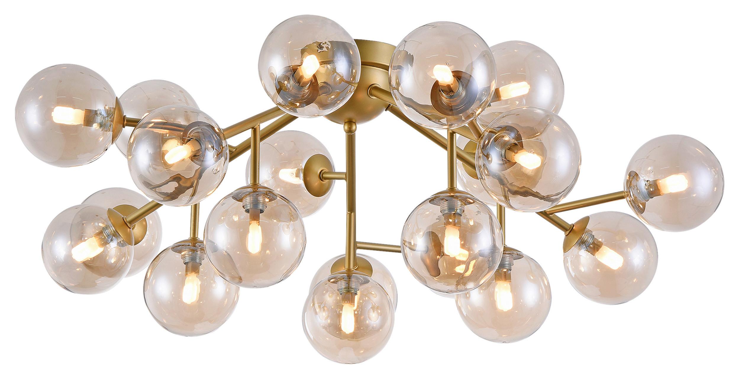 Deckenleuchte Dallas Goldfarben max. 28 Watt - Goldfarben, Trend, Glas/Metall (75/22,5/75cm) - MAYTONI