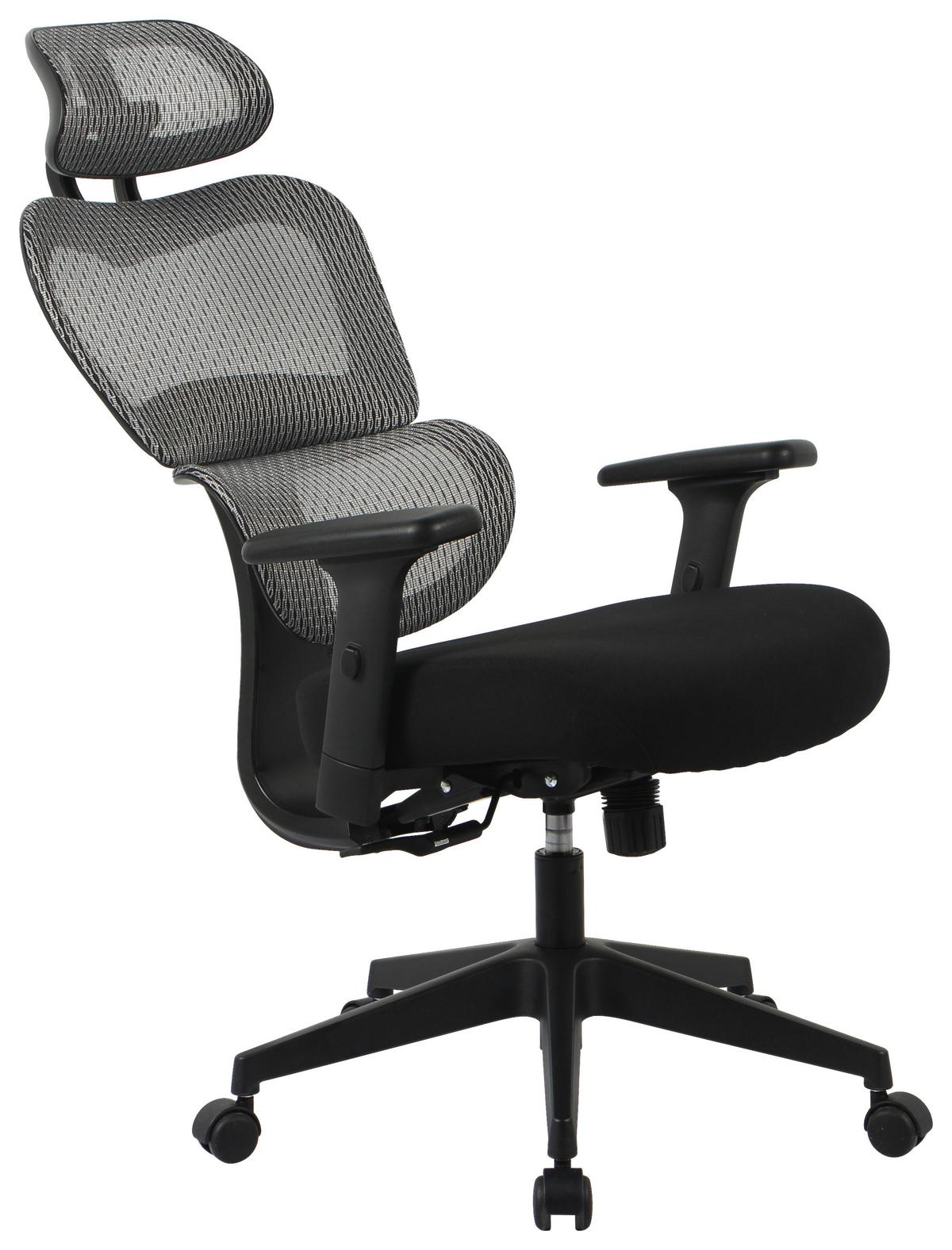 Norris Uredska Stolica - siva/crna, Moderno, metal/tekstil (67/113-123/67cm) - Premium Living