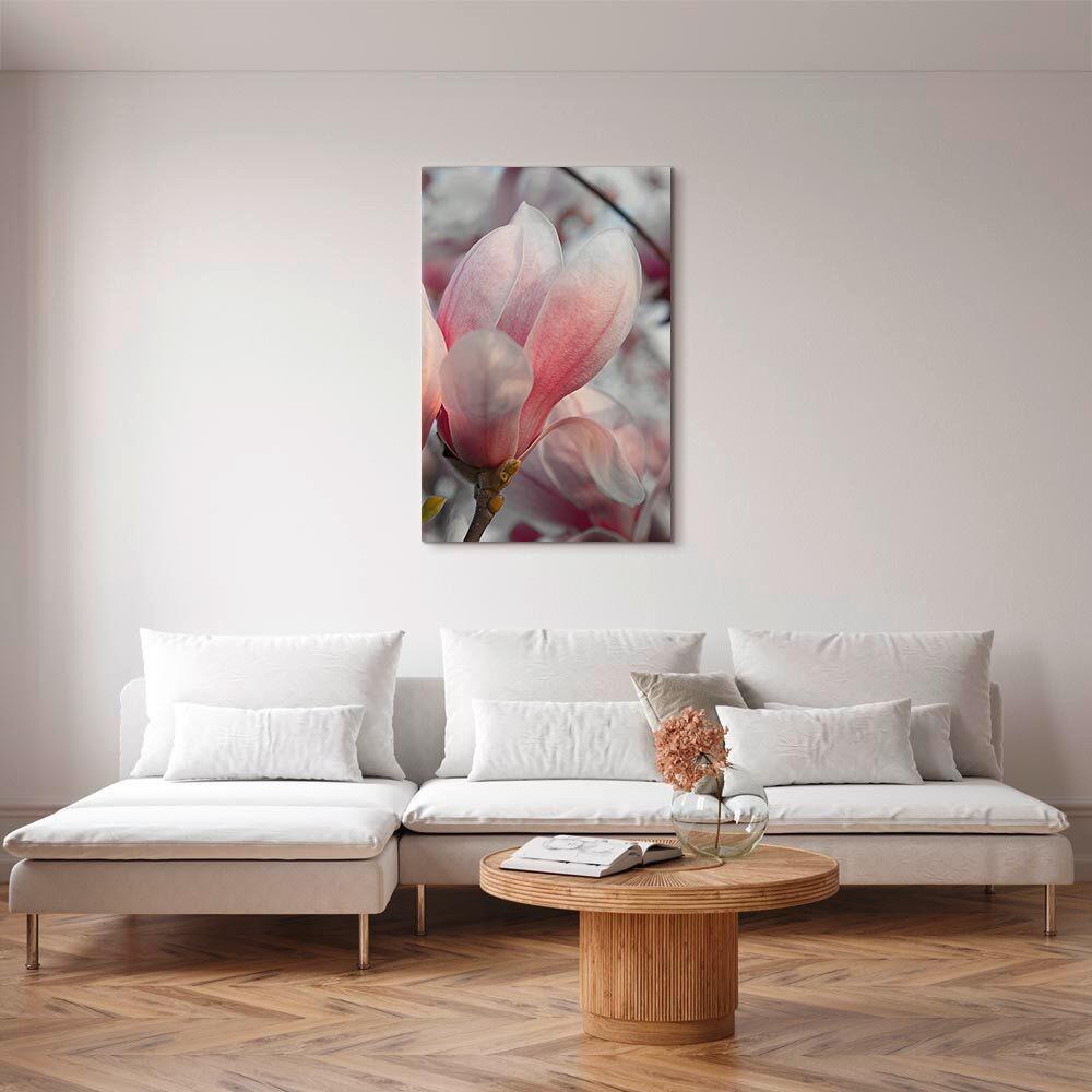 Slika Na Platnu Herald Of Spring - pink/siva, Basics, tekstil/leseni material (40/60/1,2cm) - artgeist