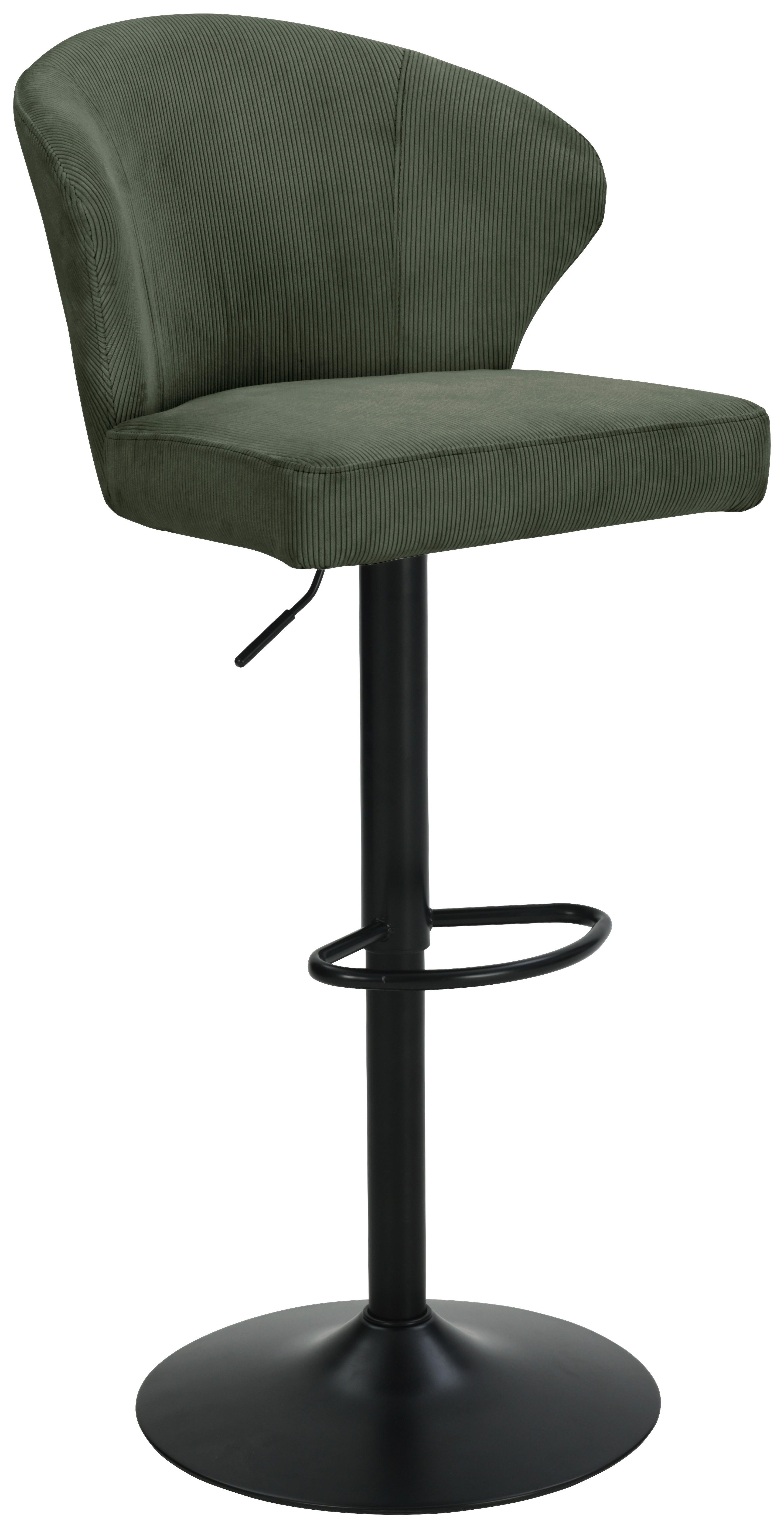 Barhocker Grün - Beige/Schwarz, Modern, Holz/Textil (55/116/58cm) - Mömax