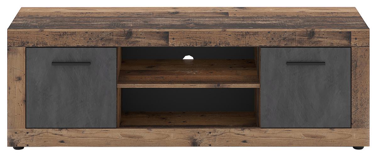 Nizka Omarica Luna, Antracit, Stari Hrast - stari hrast/črna, Design, umetna masa/leseni material (140/48/40cm) - Modern Living