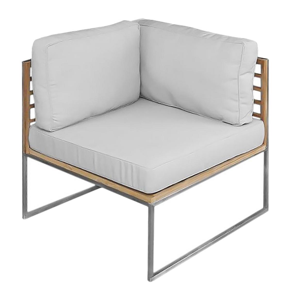 KOMPLET MEBLI TARASOWYCH TEAKLINE - beżowy/kolor stalowy, Modern, metal/tkanina - Ambia Garden