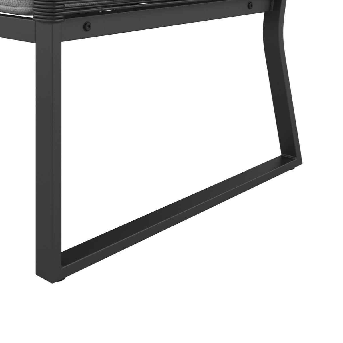 Loungegarnitur Paulina Hellgr. Metall/Textil - Hellgrau/Schwarz, Modern, Glas/Kunststoff (106/74/70,5cm) - Bessagi Garden