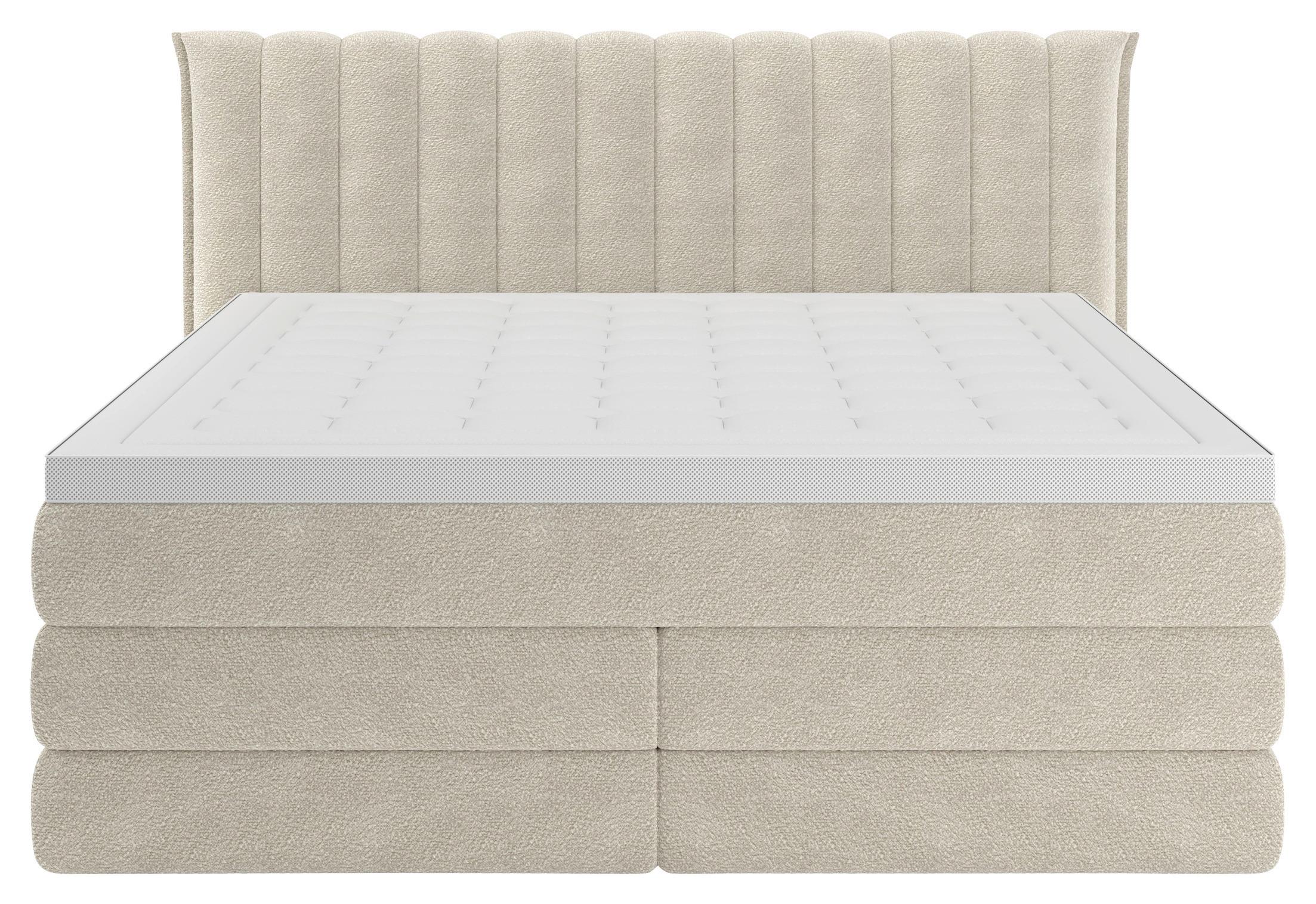 Boxspringbett Lina Beige ca. 180x200cm - Beige, KONVENTIONELL, Holz/Holzwerkstoff (180/200cm) - Premium Living