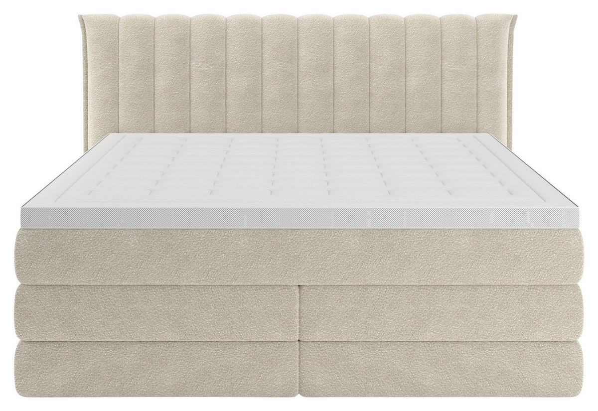Boxspringbett Lina Beige ca. 160x200cm - Beige, KONVENTIONELL, Holz/Holzwerkstoff (160/200cm) - Premium Living