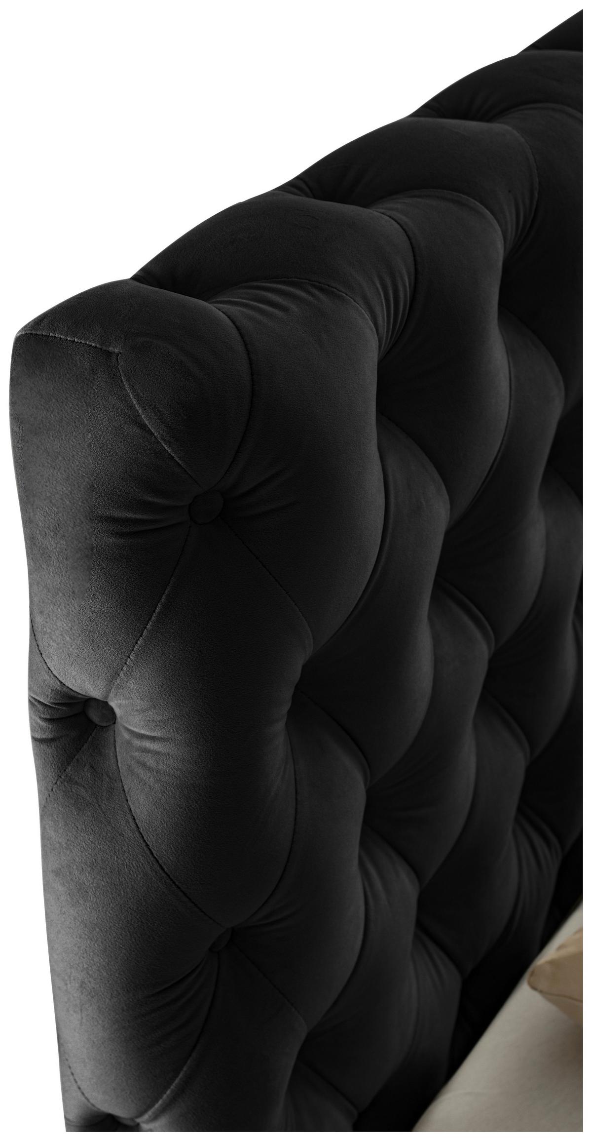 Polsterbett Katar Schwarz ca. 160x200cm - Schwarz, KONVENTIONELL, Textil (160/200cm) - Mömax