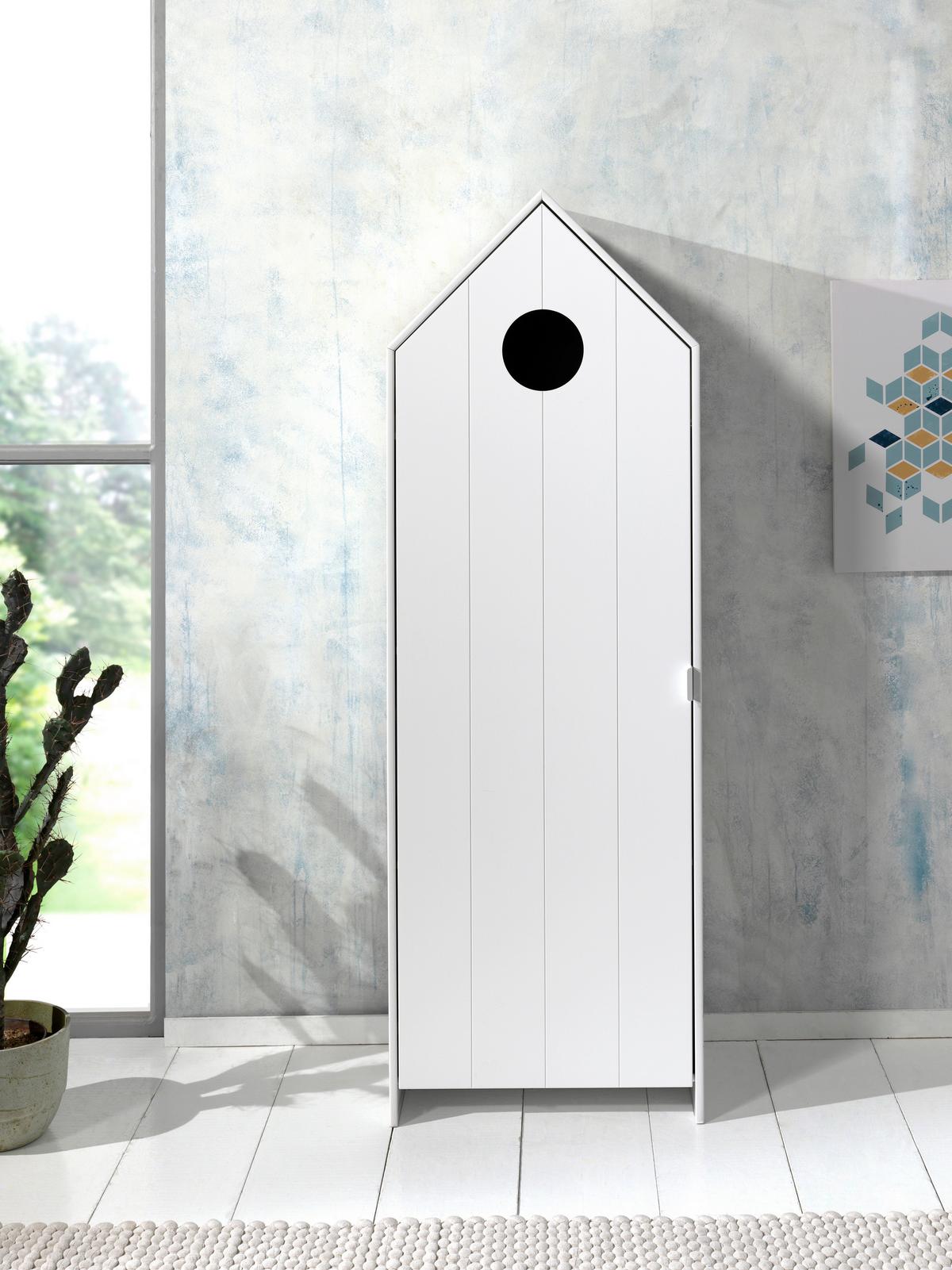 Kinderkleiderschrank Casami Weiß - Weiß, MODERN, Holzwerkstoff (57,6/171,3/37cm) - Vipack