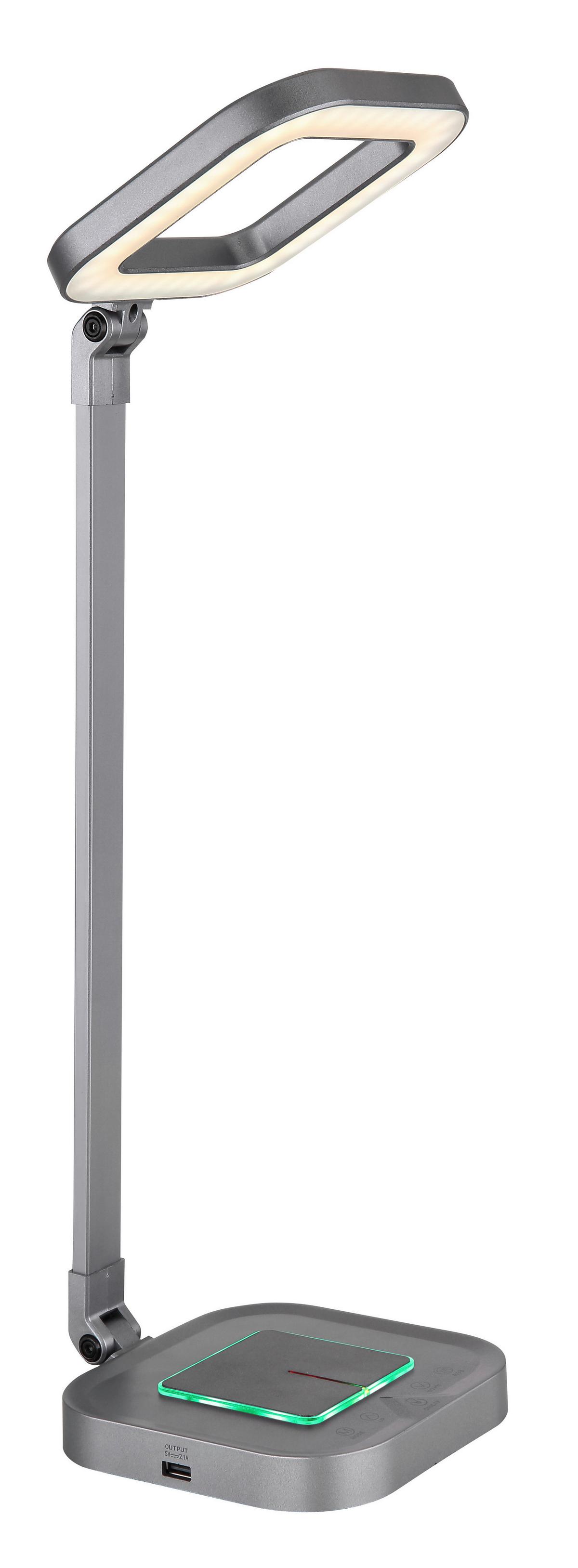 Namizna Led-svetilka Monaco, S Sijalko - siva/bela, Basics, kovina/umetna masa (14,5/14,5/43cm) - Globo