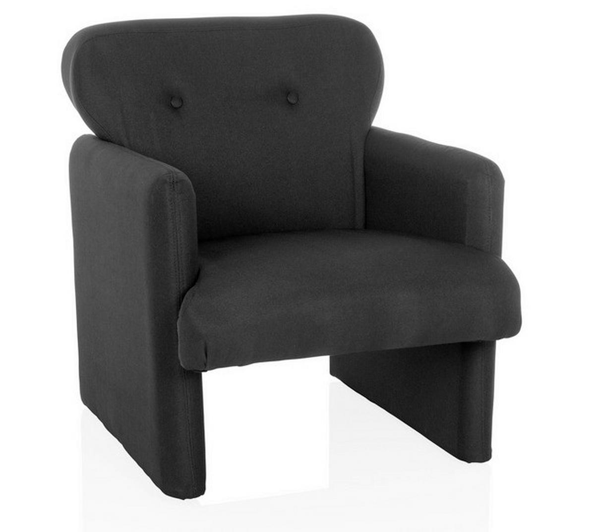 Naslanjač Caripito, Črna - črna, Moderno, tekstil (66/77/74cm) - MID.YOU