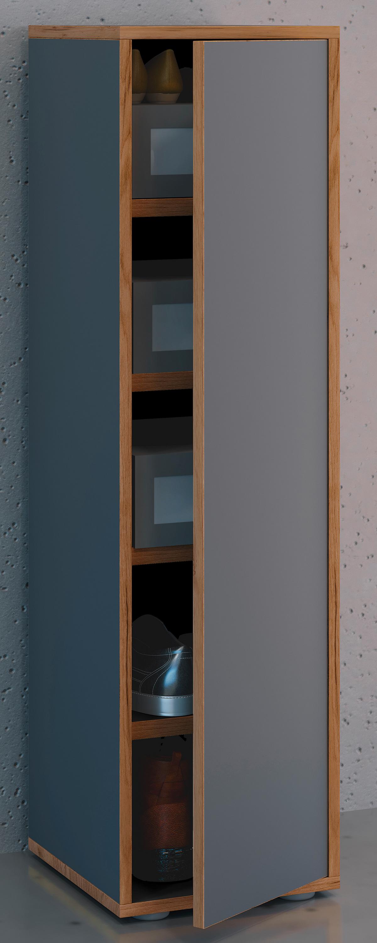 Omara Za Čevlje Salia, Antracit, Barva Hrasta - črna/medeni hrast, Design, umetna masa/leseni material (30/110/33cm) - MID.YOU