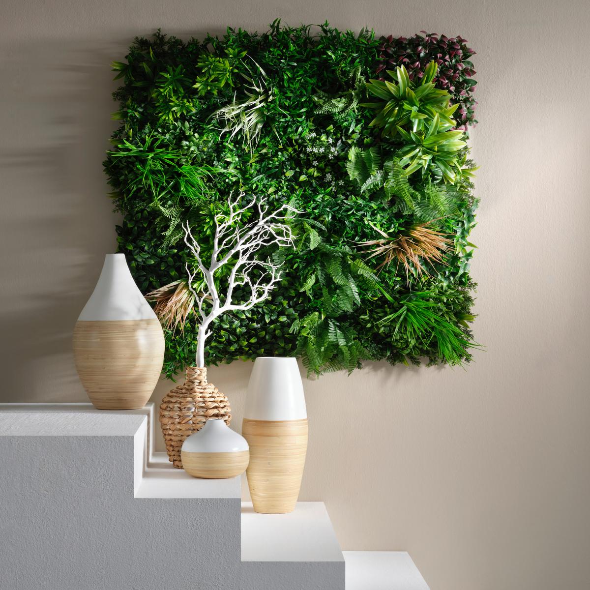 Umetna Rastlina Grasmatte - zelena/bela, Trendi, umetna masa (100/100/12cm) - Premium Living