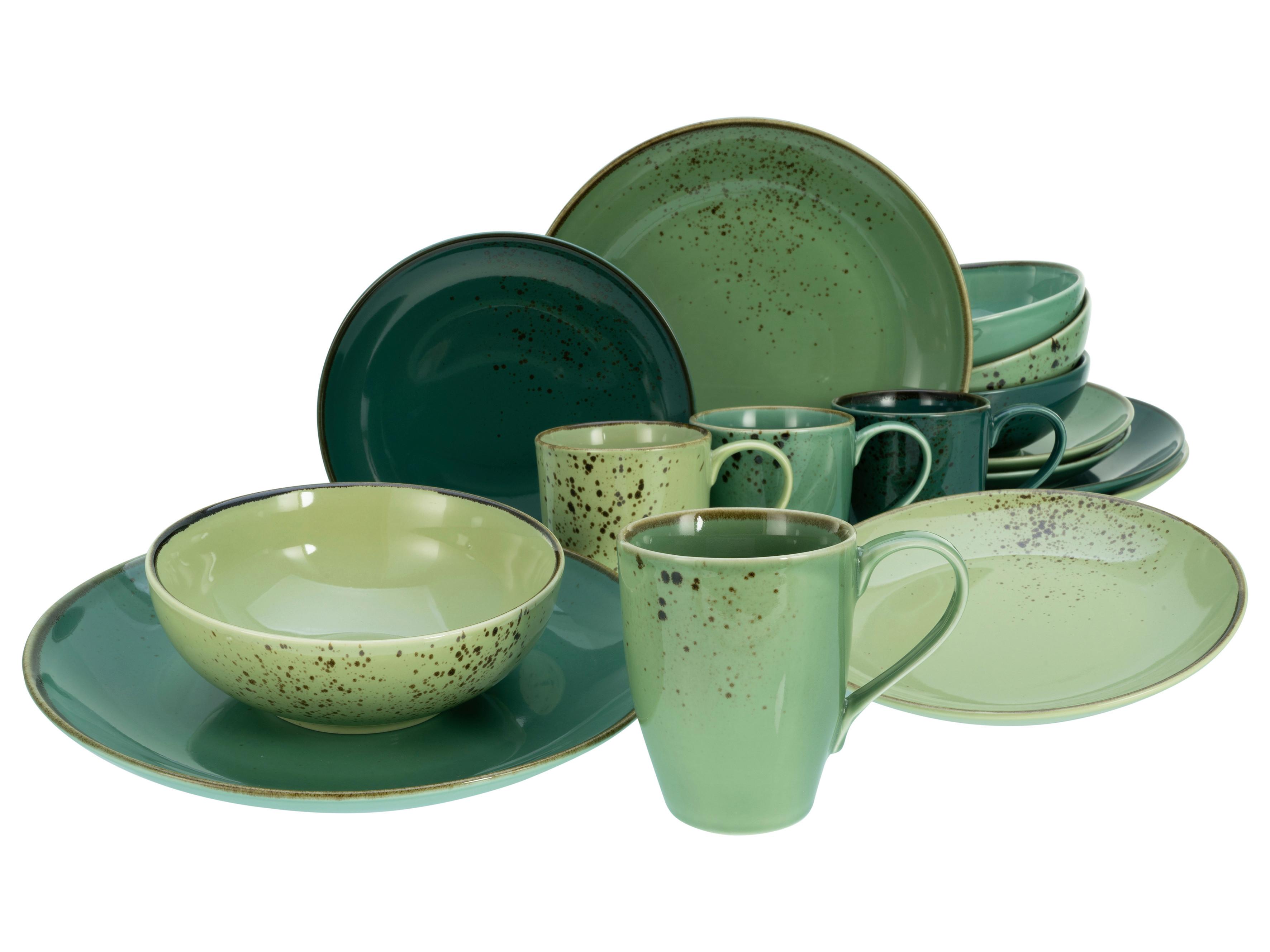 Kombinirani Servis Green Life, 16-Delni - zelena, keramika - Creatable