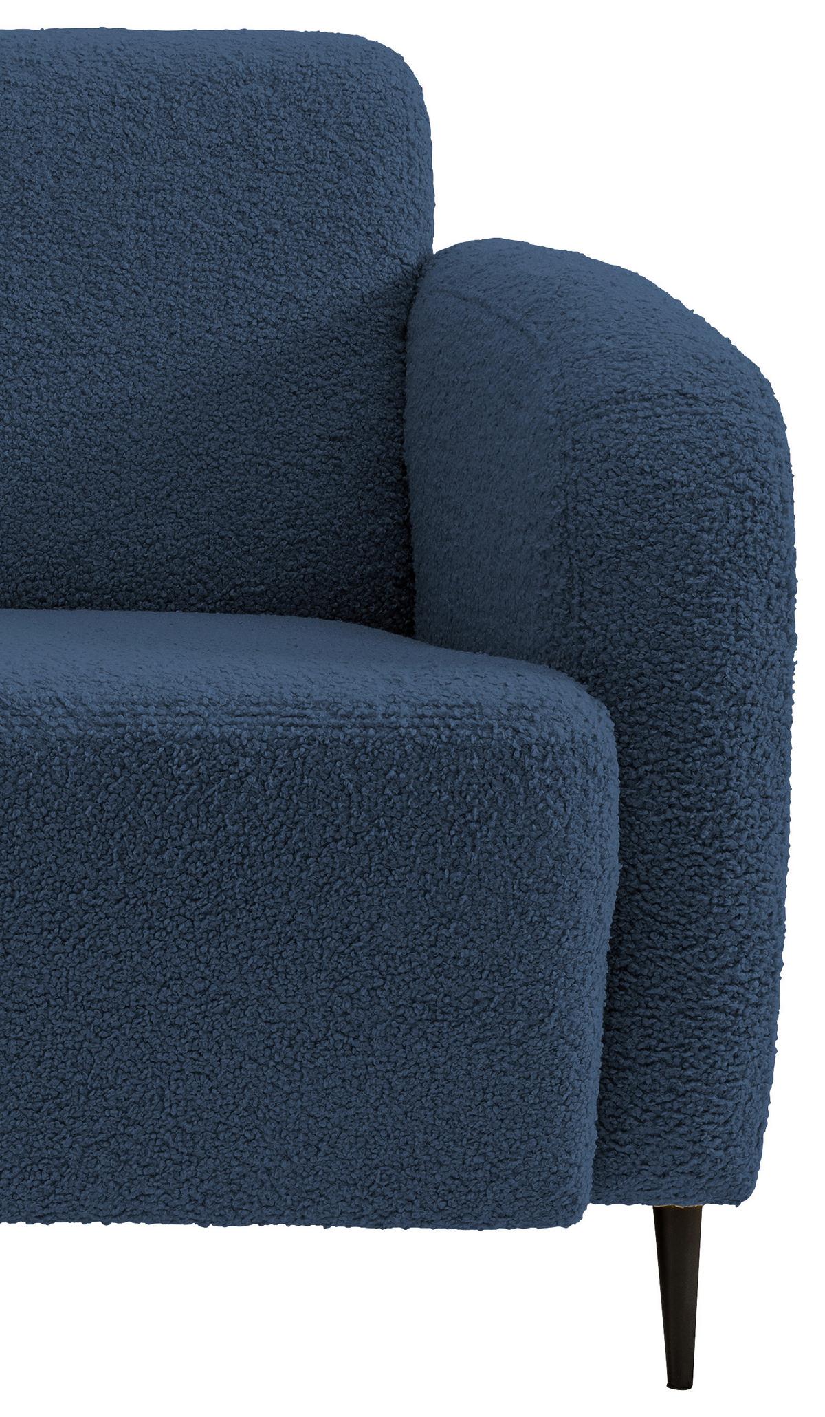 Sessel Marone Blau Teddystoff - Blau/Schwarz, MODERN, Textil/Metall (85/76/90cm) - Livetastic