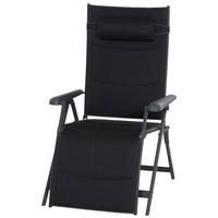 GARTEN-RELAXLIEGE Premium B: 75cm - Anthrazit, KONVENTIONELL, Textil/Metall (75/123/91cm) - Siena Garden