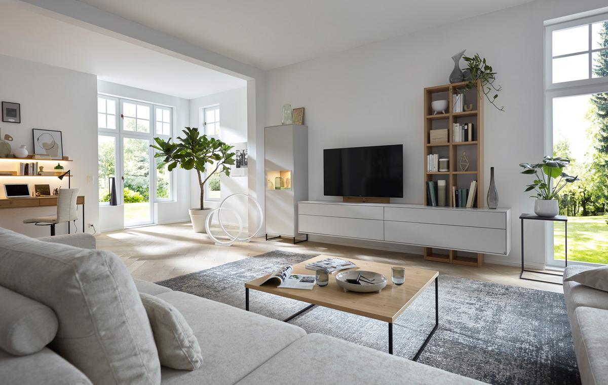 LAMPA STOŁOWA LED MR54461131 LOOP - kolor srebrny/biały, Konventionell, metal (45/45cm) - Musterring