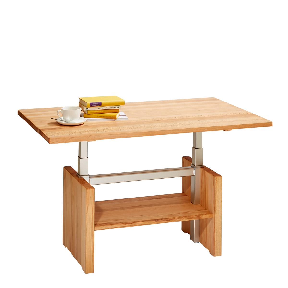 STOLIK KAWOWY PASSAU 1 - kolor bukowy, Konventionell, metal/drewno (110/65/55-69cm) - Linea Natura