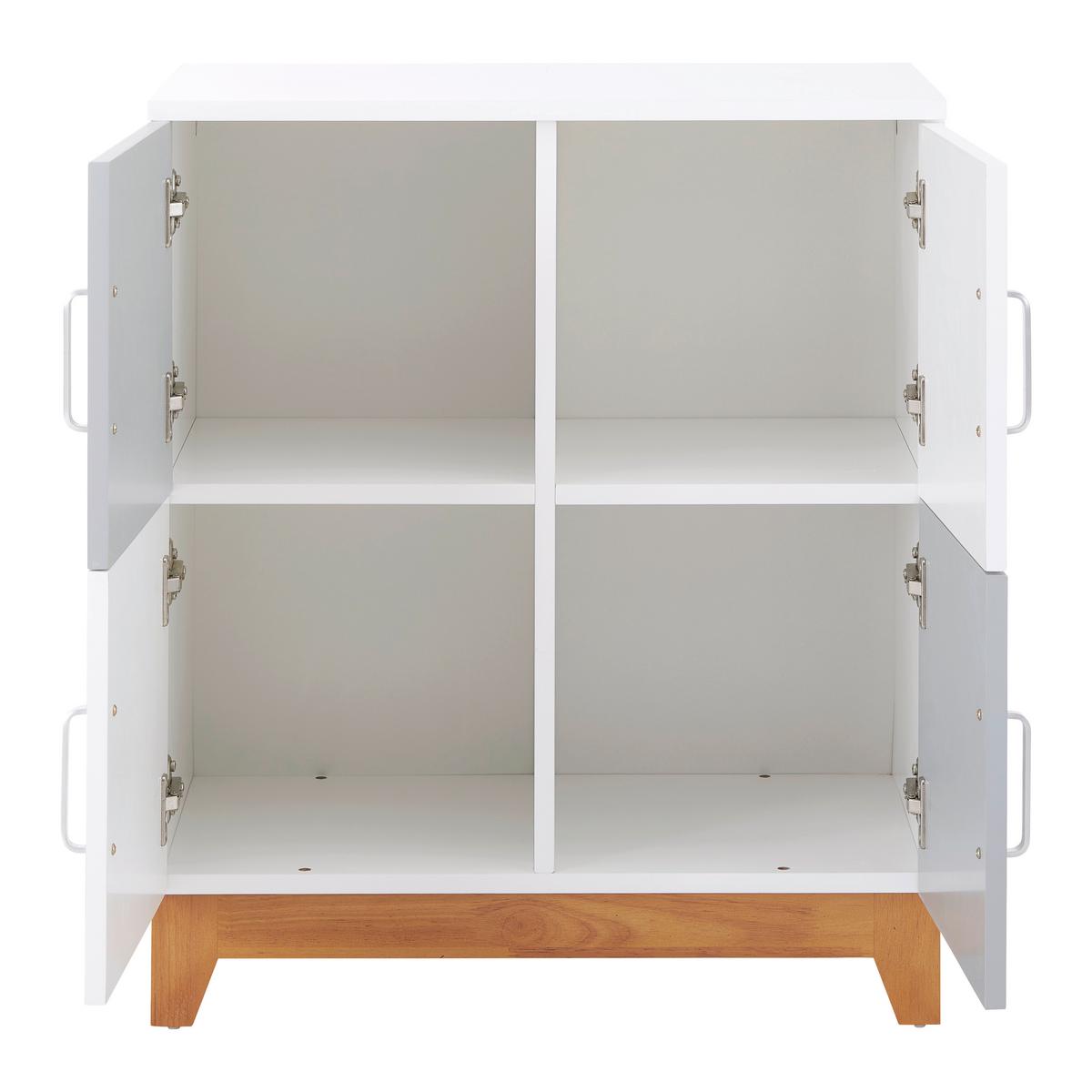 REGAŁ DLA DZIECI DANNY - kolor srebrny/kolor naturalny, Modern, materiał drewnopochodny/metal (60/70/34cm) - Bessagi Kids