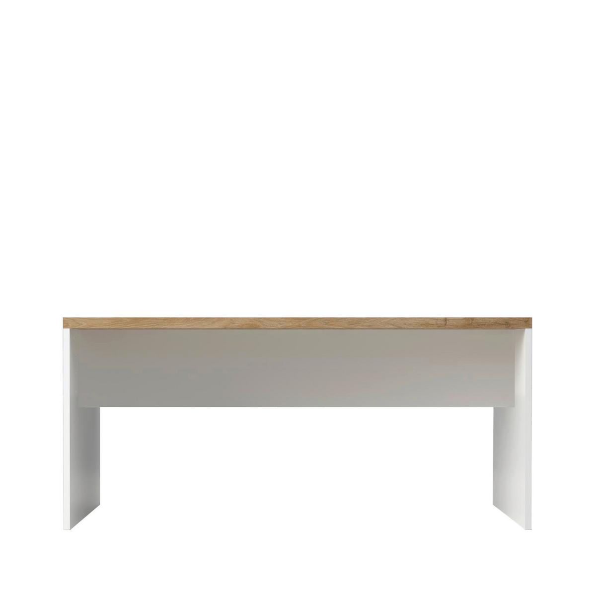 Schreibtisch Easy Office Eichefarben/Weiß Hochglanz - Eichefarben/Weiß Hochglanz, MODERN, Holzwerkstoff (160/75/68cm) - Based
