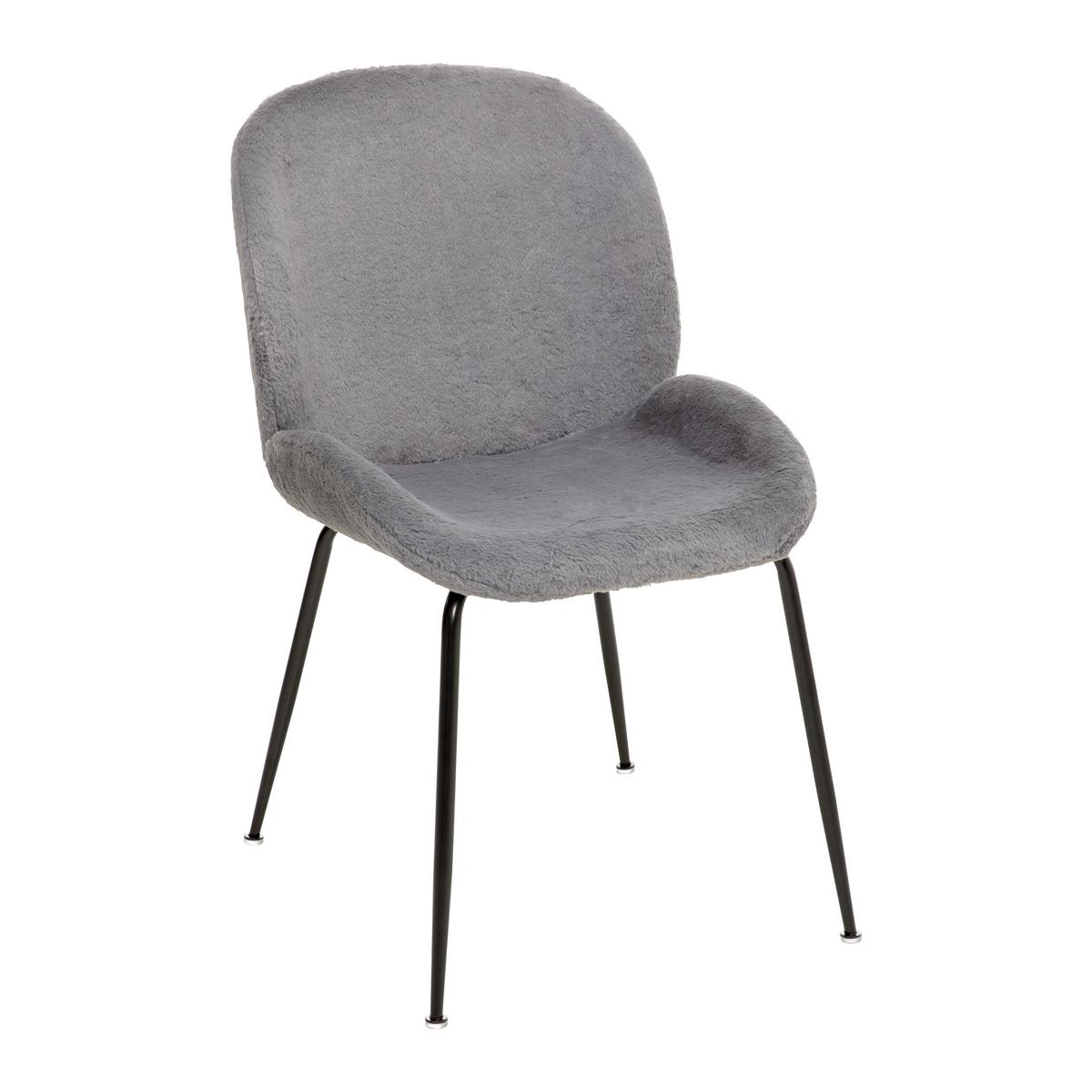 KRZESŁO CHIARA - czarny/szary, Modern, metal/drewno (49/82/63cm) - Bessagi Home