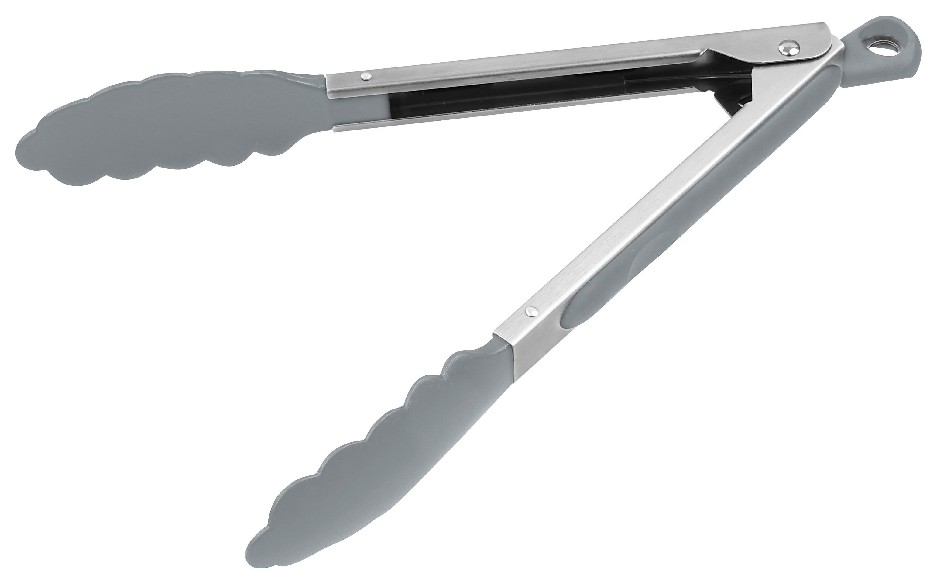 Servierzange Statement in Silberfarben/Schwarz - Silberfarben/Schwarz, Kunststoff/Metall (27cm) - Fackelmann