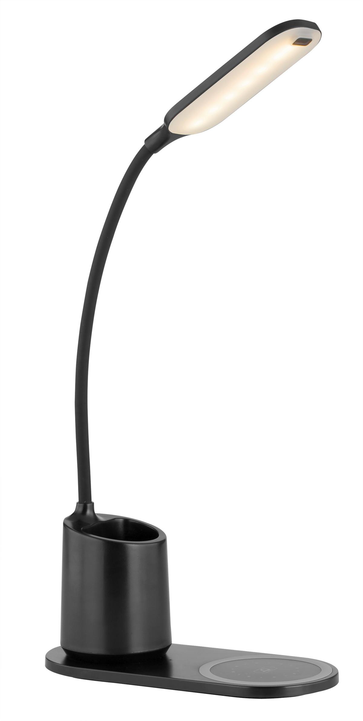 LED-Schreibtischleuchte Melli Opal/Schwarz max. 3 Watt - Opal/Schwarz, Design, Kunststoff (34/8,5/45cm) - Globo