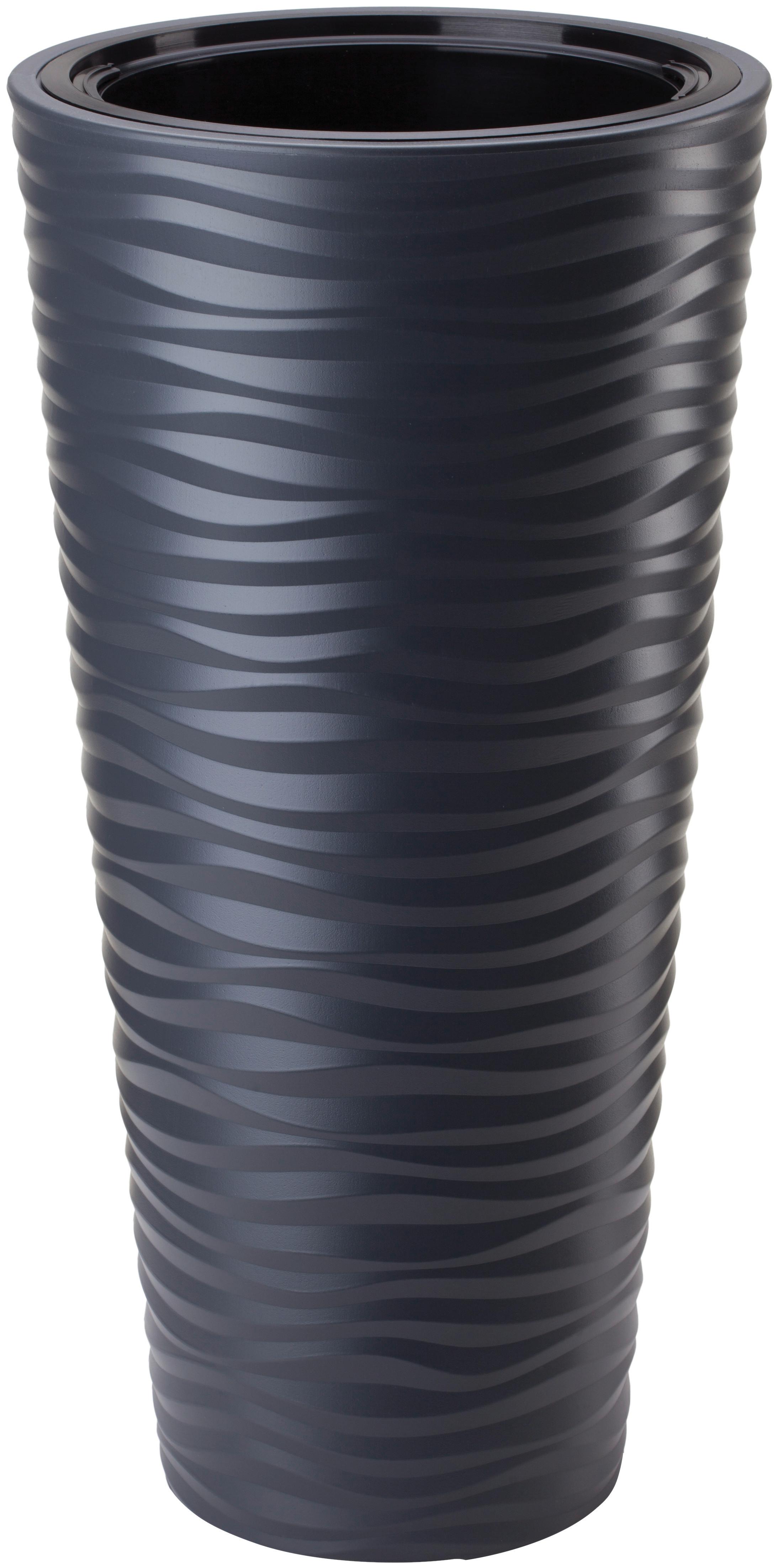 Kaspó Sardun - antracit, Modern, műanyag (30/56,5cm)
