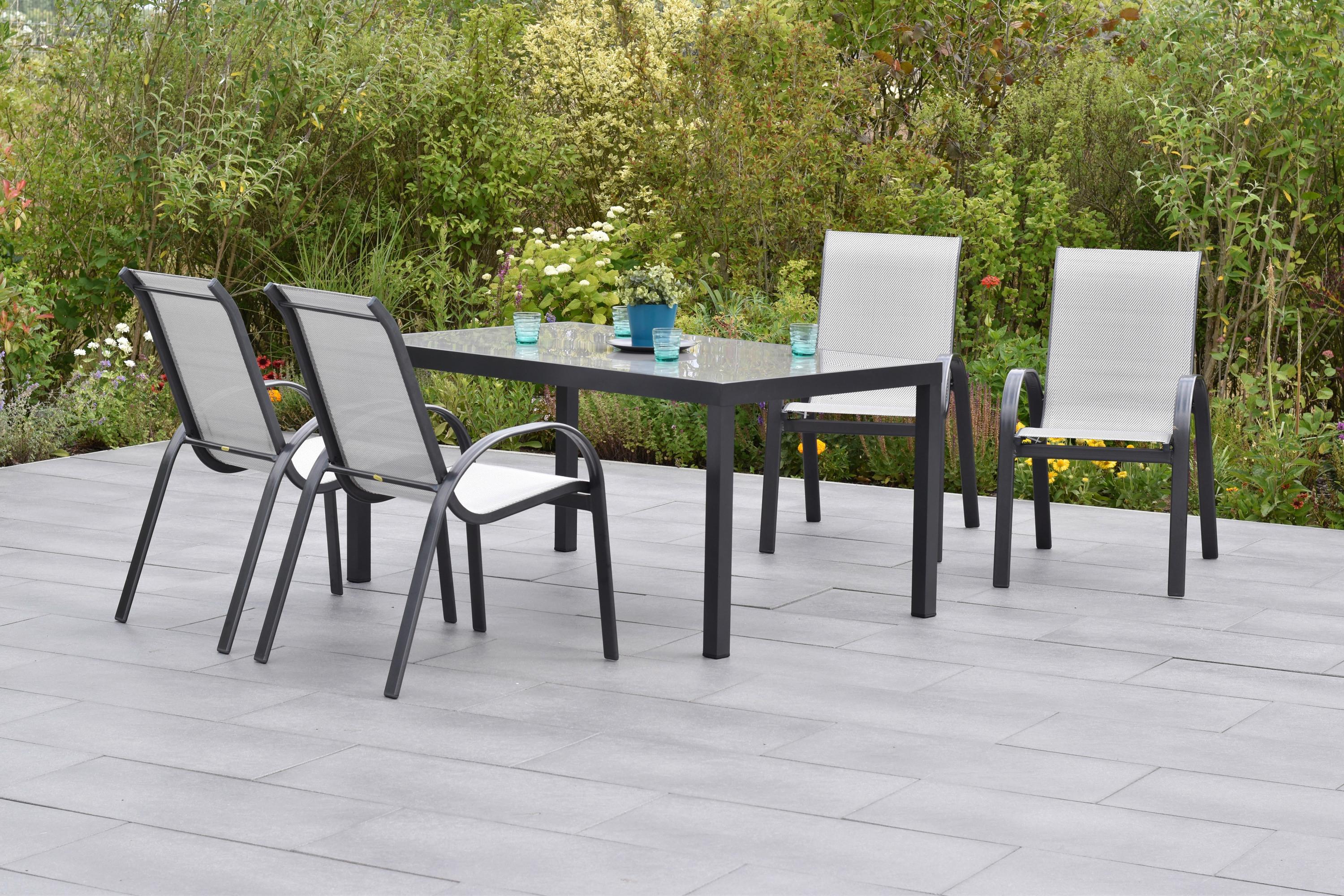 Vrtni Set Amalfi, 5-Delni, Aluminij - barve grafita/rjava, Moderno, kovina/umetna masa - Gardenson