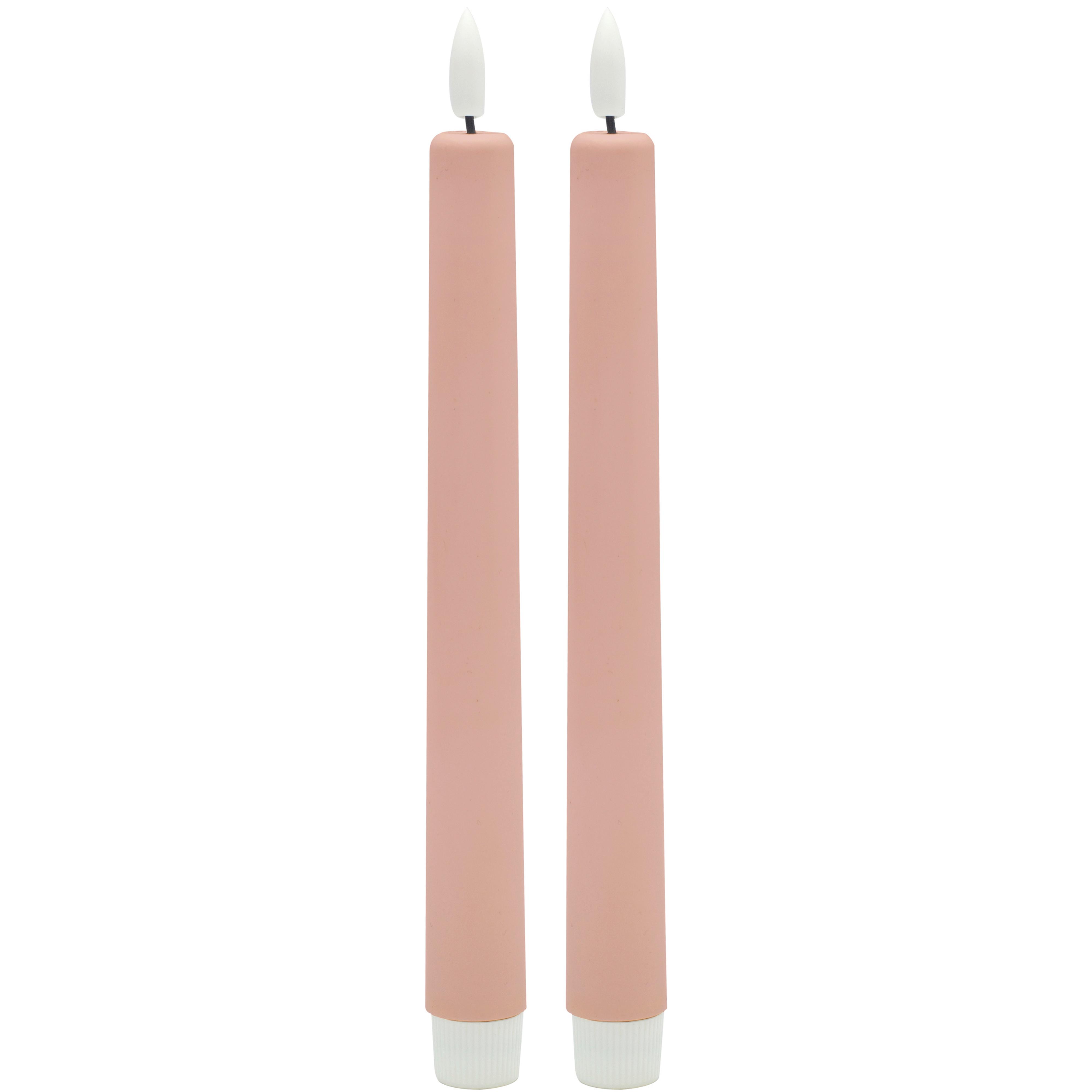 Namizna Sveča Rina - roza, umetna masa/naravni materiali (2,2/22cm) - Mömax