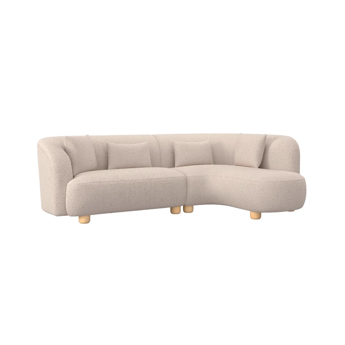 Sarokkanapé Alba - krémszínű, Modern, textil/fa (256/78/85/166cm) - Bessagi Home
