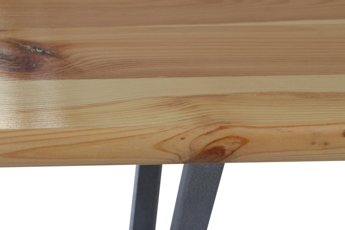 Stehtisch Echtholz/Grau - Naturfarben/Grau, MODERN, Holz/Metall (80/120/118cm) - Gardenson