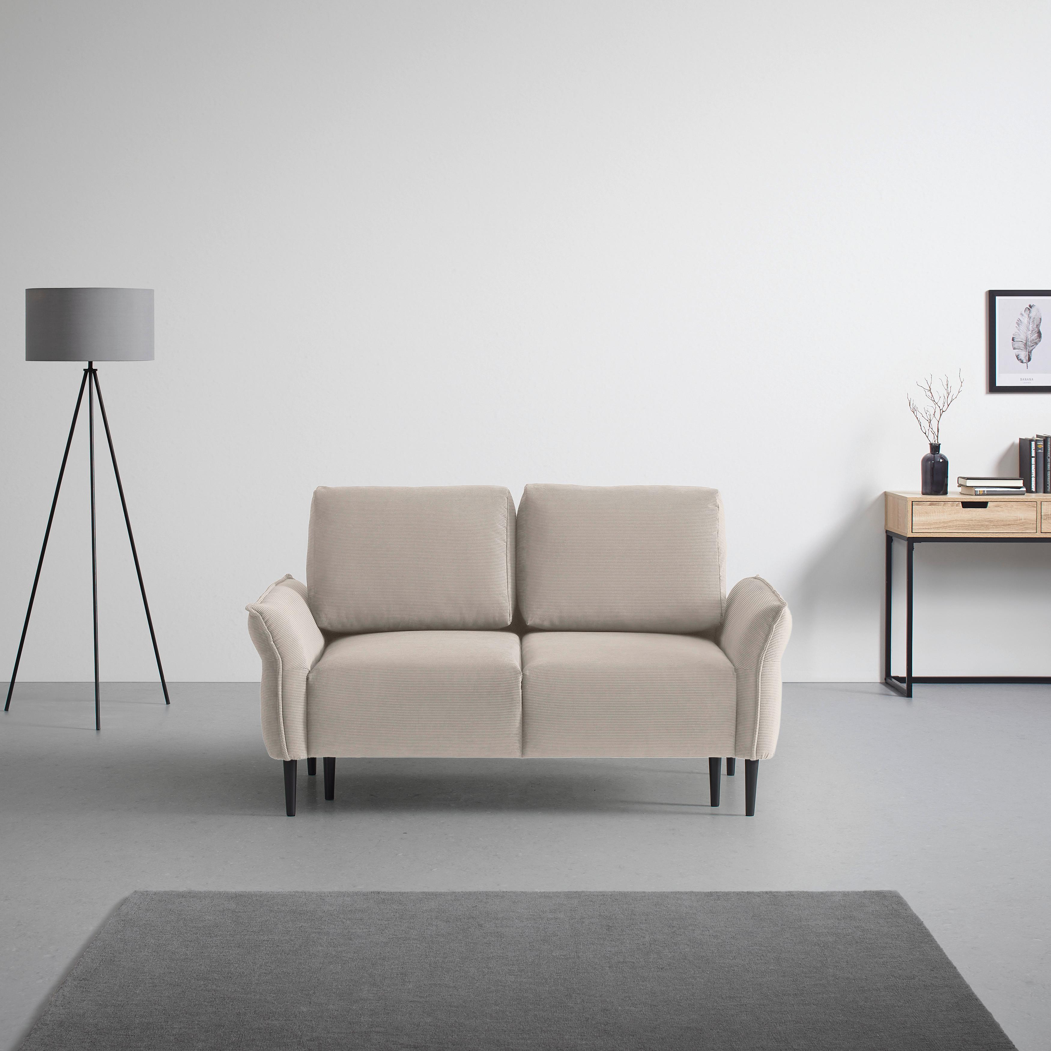 2-Sitzer-Sofa Custom Dunkelgrün - Taupe/Dunkelgrün, MODERN, Holz/Textil (150/85/92cm) - Mömax