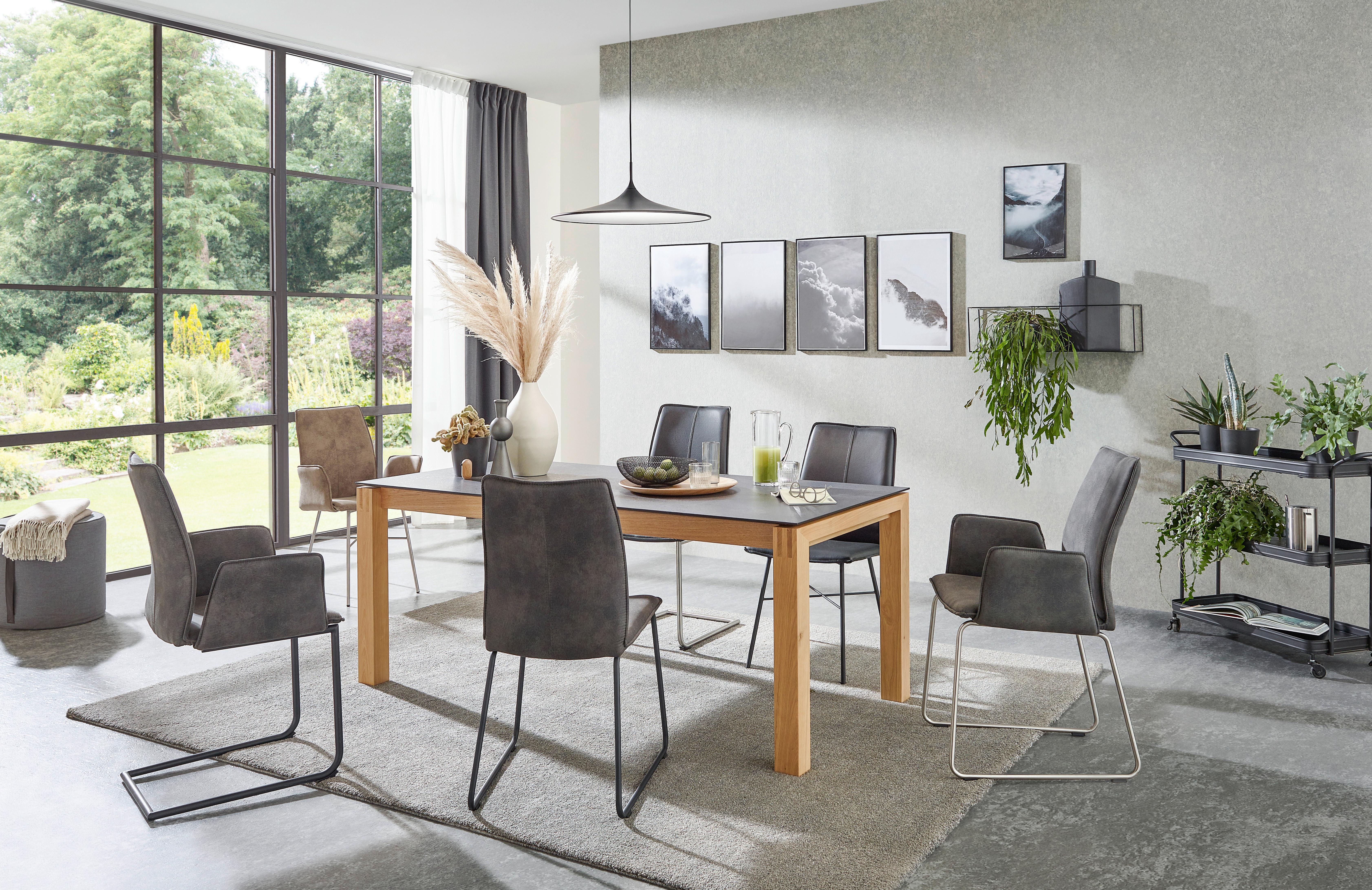 KRZESŁO MIRA - antracytowy, Design, metal/tkanina (46/93/57cm) - Dieter Knoll