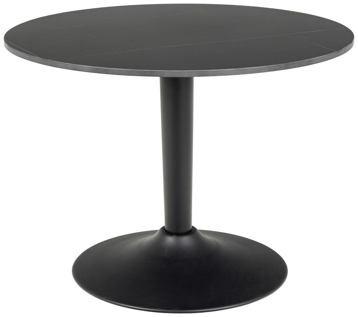 Dohányzóasztal Malta - fekete, fém/kerámia (60/45cm)