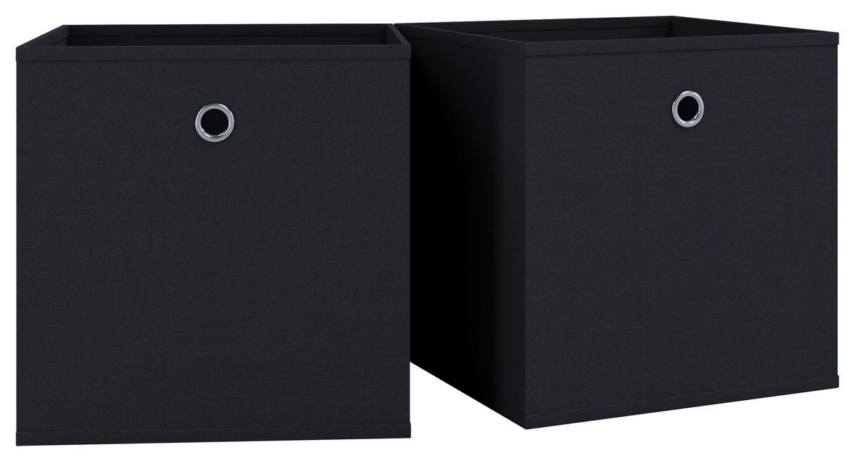 Set Zložljivih Zabojev Boxas, Črna, 2 Kos - črna, Basics, umetna masa (27/28/27cm) - MID.YOU
