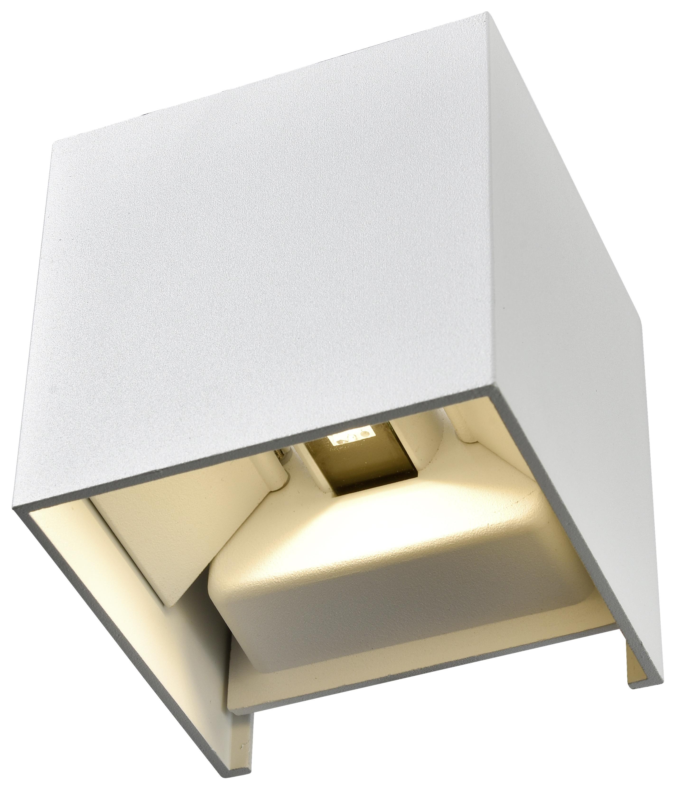 Stenska Led-svetilka Kubik - bela, Trendi, kovina (10cm) - Modern Living