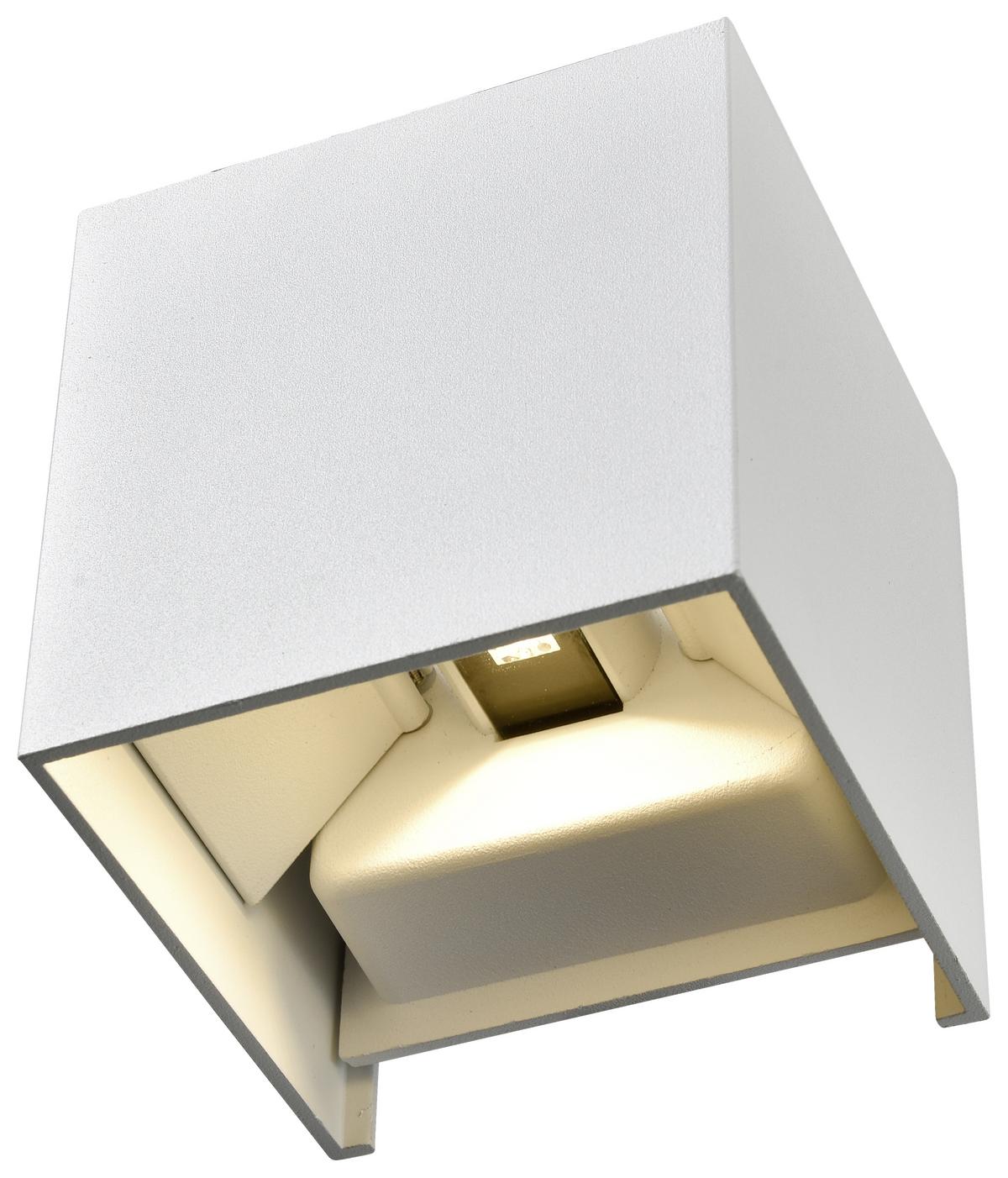 LED-Wandleuchte Kubik max. 7 Watt - Weiß, LIFESTYLE, Metall (10/10/10cm) - Mömax