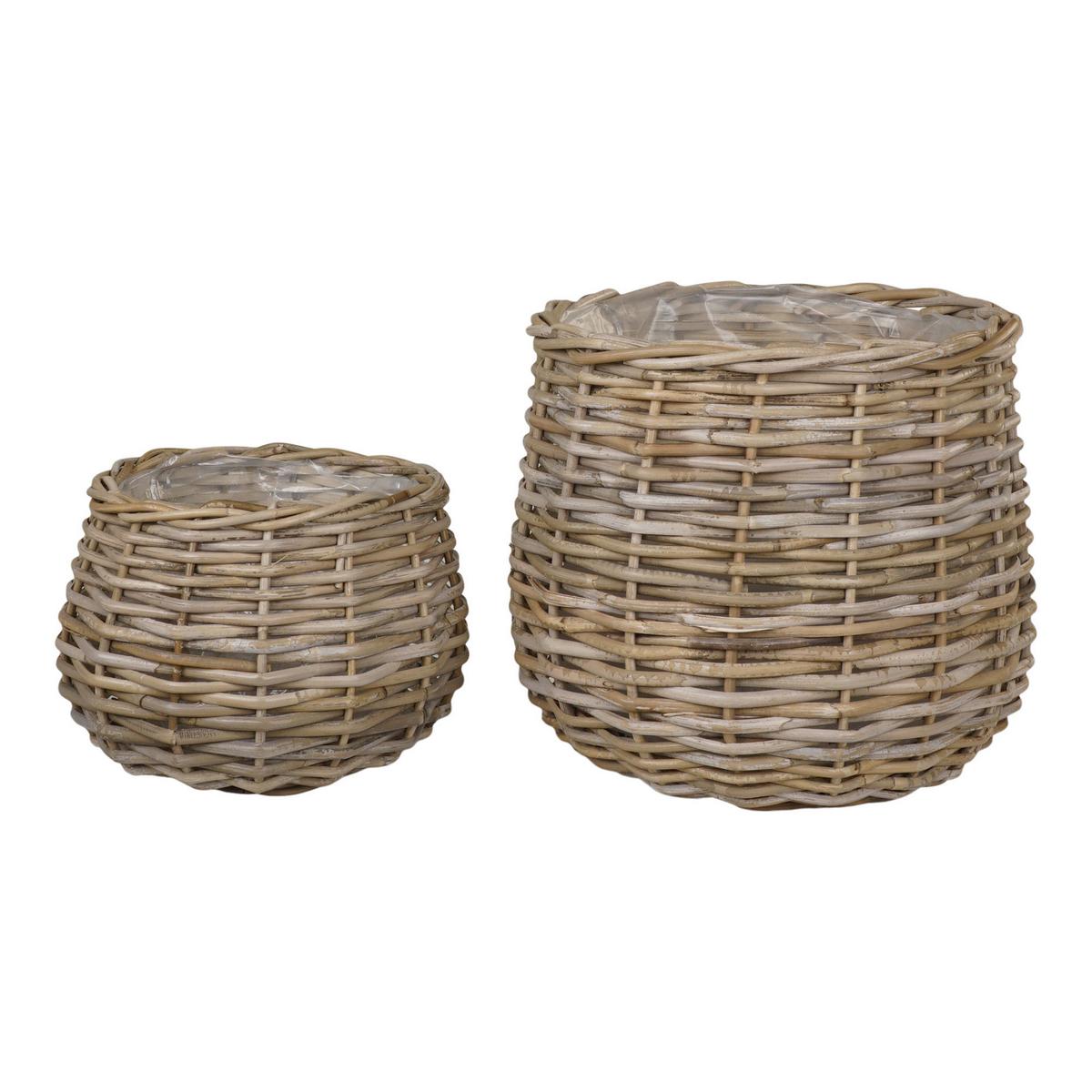 Korbset Pulo Baskets Hellbraun, 2er Set - Hellbraun, Basics, Holz (38/34cm)